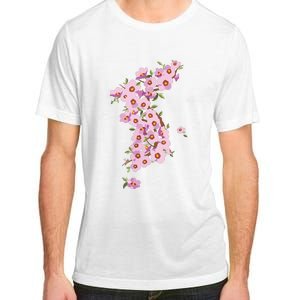 Korean American National Flower Rose Of Sharon Mugunghwa Map Adult ChromaSoft Performance T-Shirt