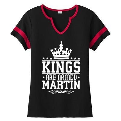 Kings Are Named Martin Personalized Name Joke Funny Cool Gift Ladies Halftime Notch Neck Tee