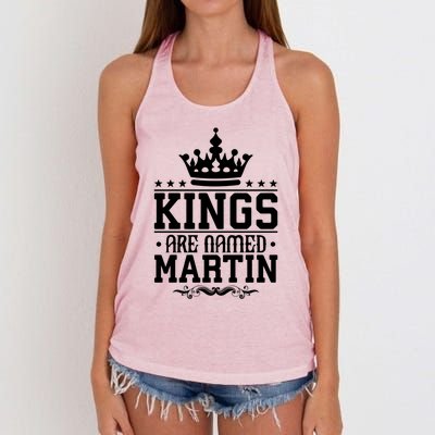 Kings Are Named Martin Personalized Name Joke Funny Cool Gift Women's Knotted Racerback Tank