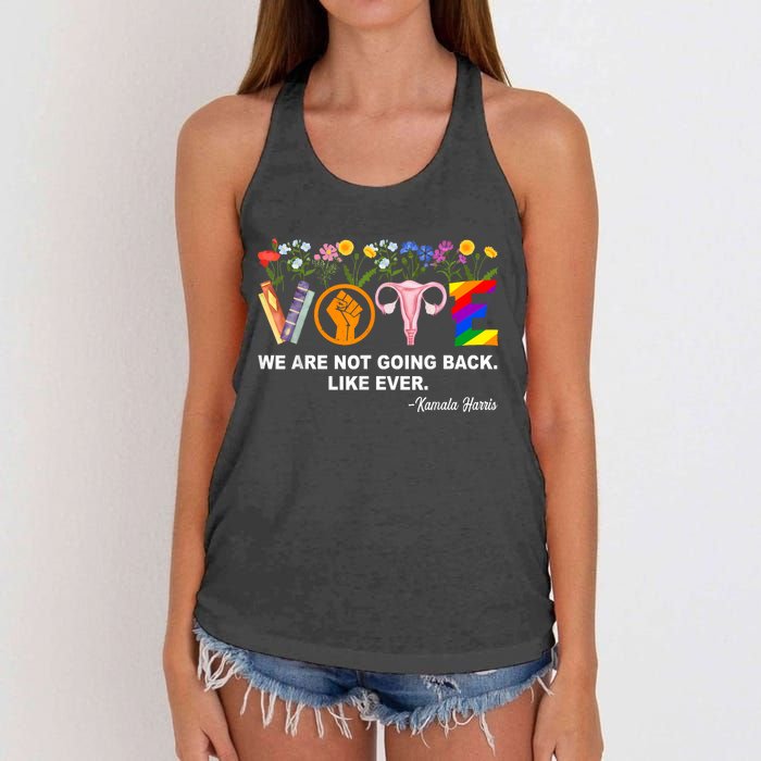 Kamalawe Are Not Going Back Like Ever Feminist Human Rights Women's Knotted Racerback Tank