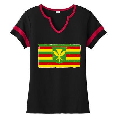 Kanaka Maoli Flag  Ladies Halftime Notch Neck Tee