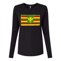 Kanaka Maoli Flag  Womens Cotton Relaxed Long Sleeve T-Shirt