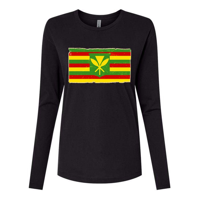 Kanaka Maoli Flag  Womens Cotton Relaxed Long Sleeve T-Shirt