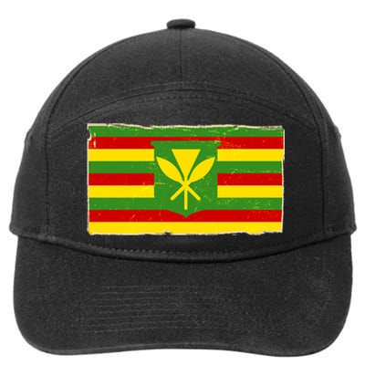 Kanaka Maoli Flag  7-Panel Snapback Hat