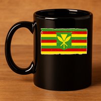 Kanaka Maoli Flag  11oz C Handle Ceramic Mug