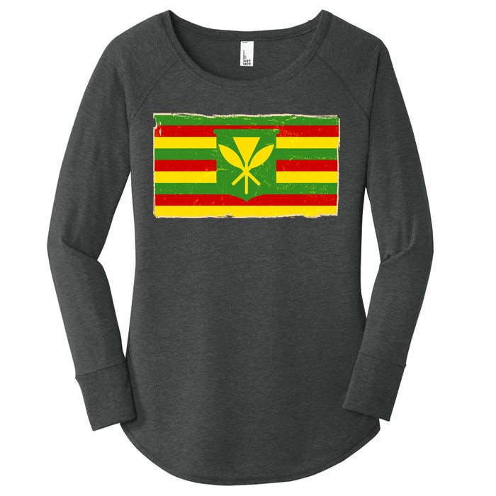 Kanaka Maoli Flag  Women's Perfect Tri Tunic Long Sleeve Shirt