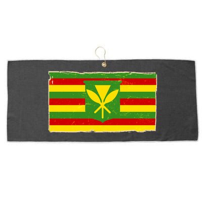 Kanaka Maoli Flag  Large Microfiber Waffle Golf Towel