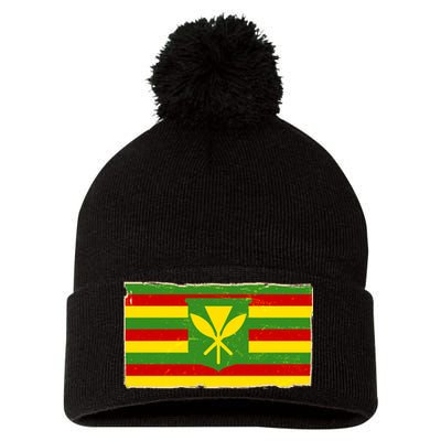 Kanaka Maoli Flag  Pom Pom 12in Knit Beanie