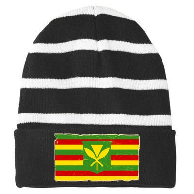 Kanaka Maoli Flag  Striped Beanie with Solid Band