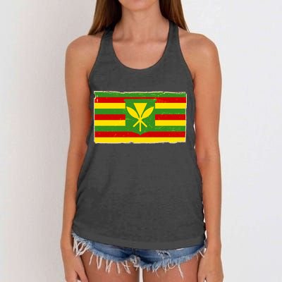 Kanaka Maoli Flag  Women's Knotted Racerback Tank