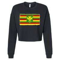 Kanaka Maoli Flag  Cropped Pullover Crew