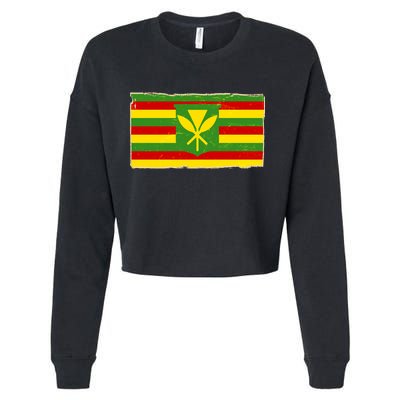 Kanaka Maoli Flag  Cropped Pullover Crew