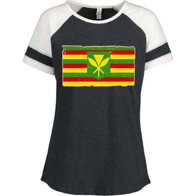 Kanaka Maoli Flag  Enza Ladies Jersey Colorblock Tee