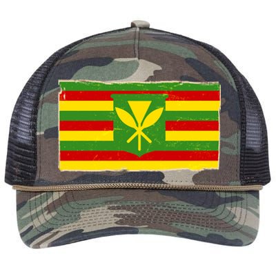 Kanaka Maoli Flag  Retro Rope Trucker Hat Cap