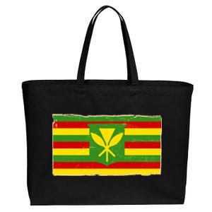 Kanaka Maoli Flag  Cotton Canvas Jumbo Tote