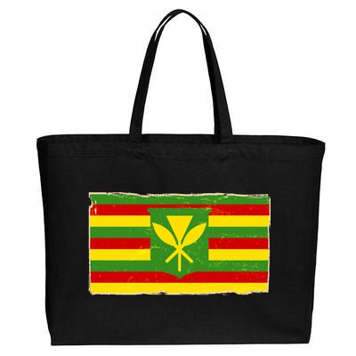 Kanaka Maoli Flag  Cotton Canvas Jumbo Tote