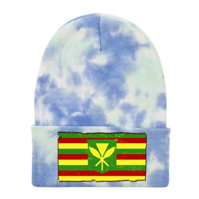 Kanaka Maoli Flag  Tie Dye 12in Knit Beanie