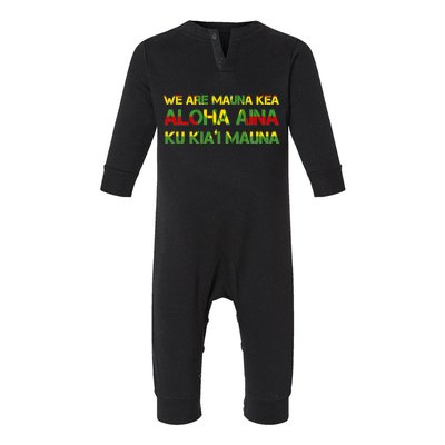 Kanaka Maoli Flag We Are Mauna Kea  Infant Fleece One Piece