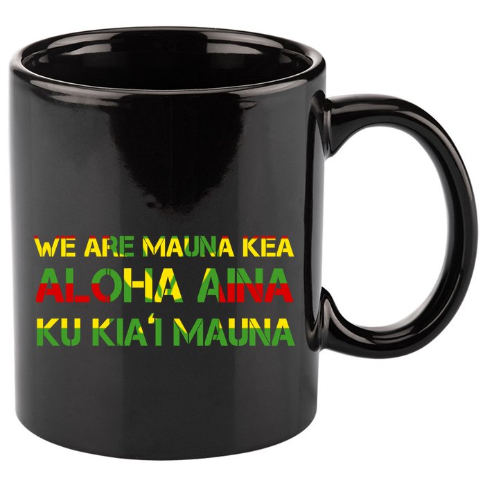 Kanaka Maoli Flag We Are Mauna Kea  11oz C Handle Ceramic Mug