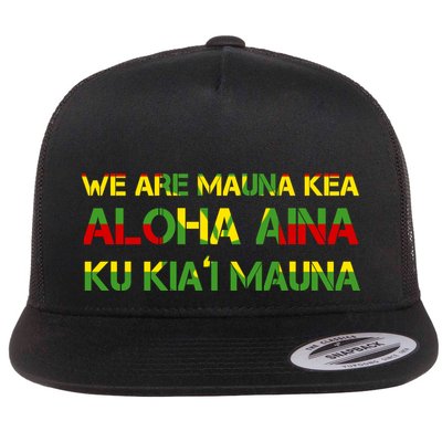 Kanaka Maoli Flag We Are Mauna Kea  Flatbill Hat