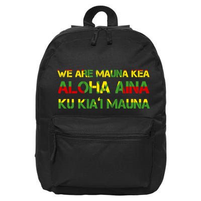 Kanaka Maoli Flag We Are Mauna Kea  16 in Basic Backpack