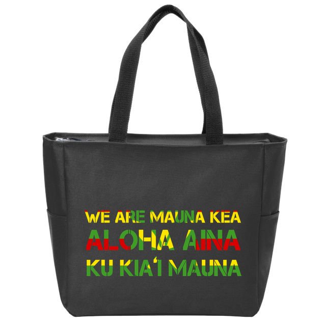 Kanaka Maoli Flag We Are Mauna Kea  Zip Tote Bag