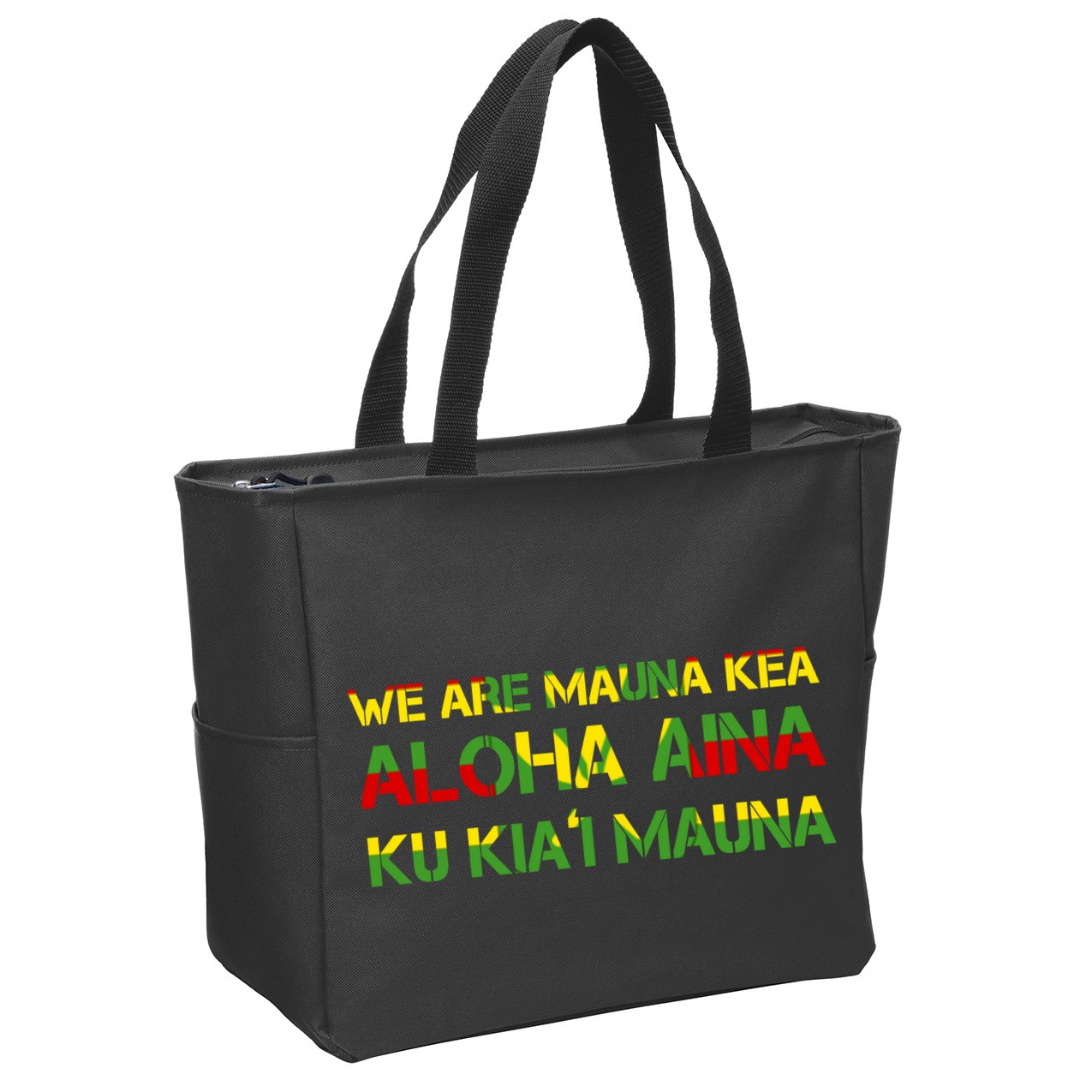Kanaka Maoli Flag We Are Mauna Kea  Zip Tote Bag