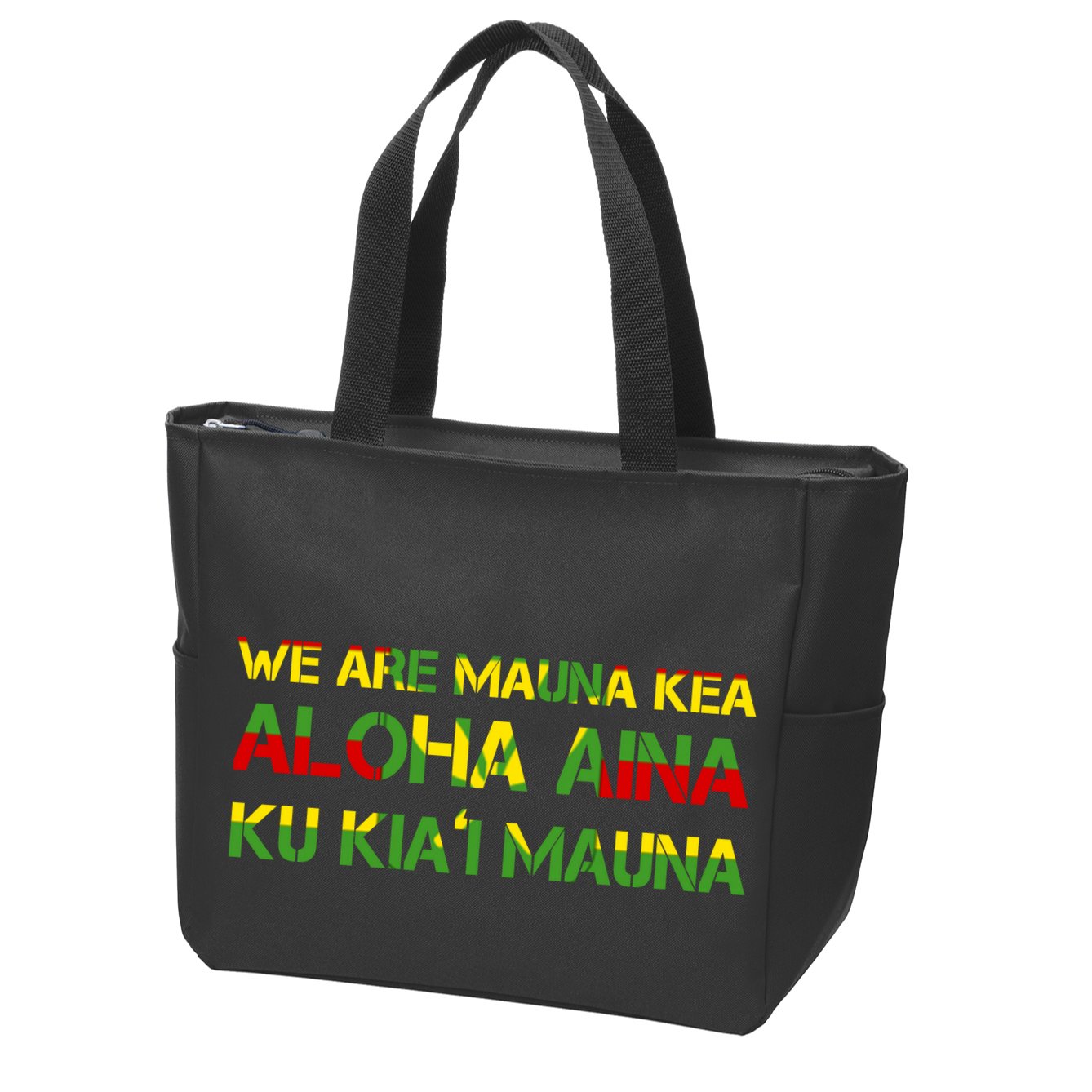 Kanaka Maoli Flag We Are Mauna Kea  Zip Tote Bag