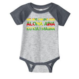 Kanaka Maoli Flag We Are Mauna Kea  Infant Baby Jersey Bodysuit