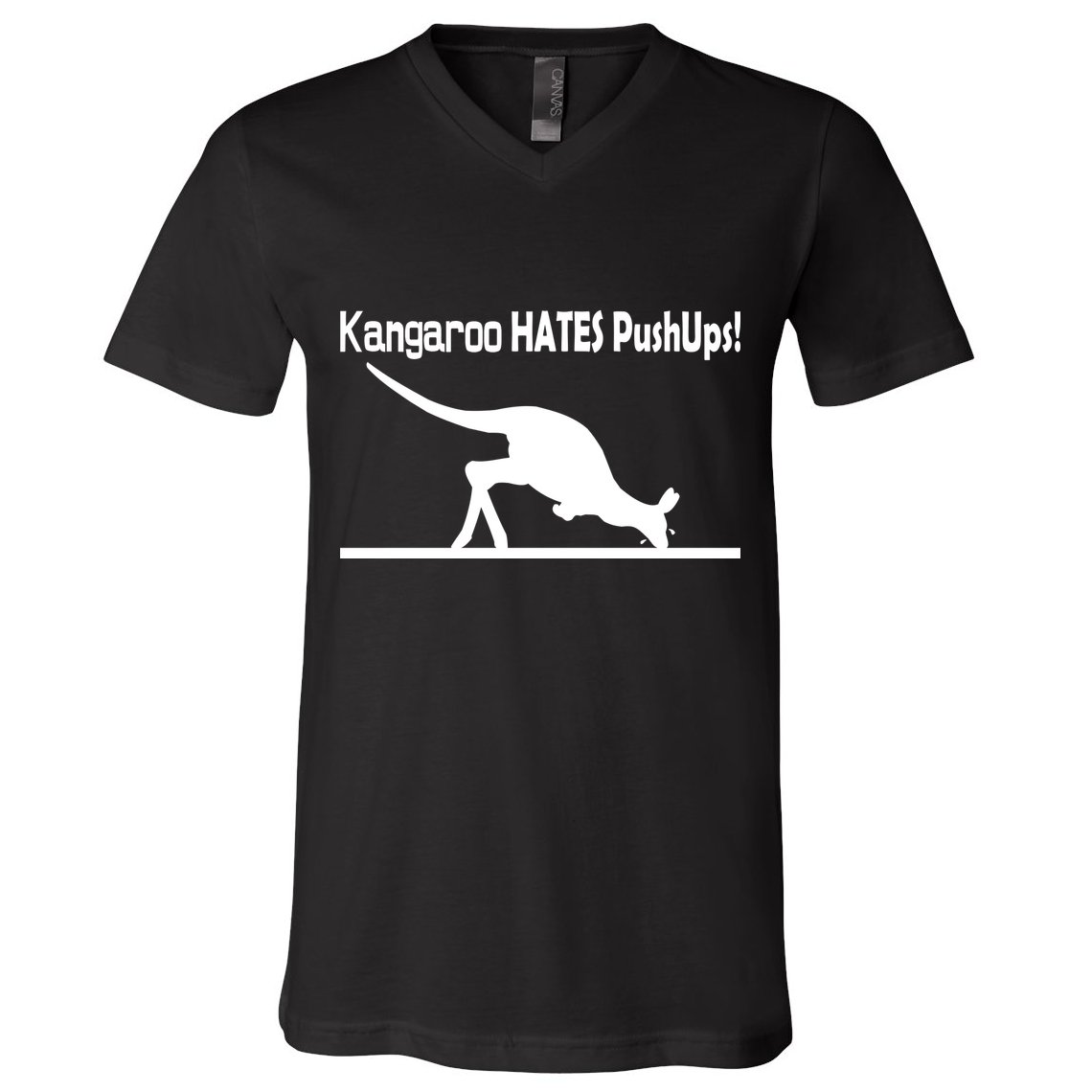 Kangaroo Hates Pushups V-Neck T-Shirt