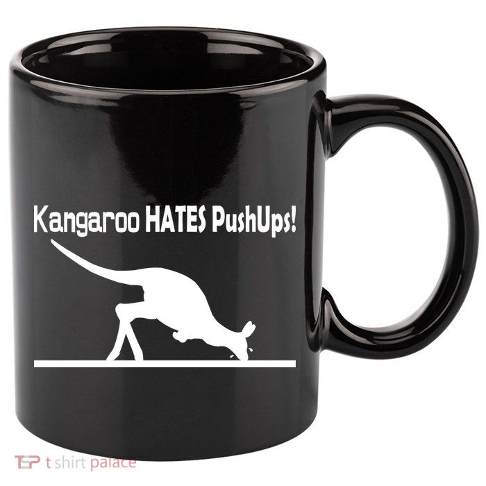 Kangaroo Hates Pushups 11oz C Handle Ceramic Mug