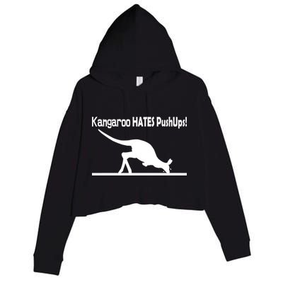 Kangaroo Hates Pushups Crop Fleece Hoodie