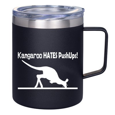 Kangaroo Hates Pushups 12oz Stainless Steel Coffee Mug