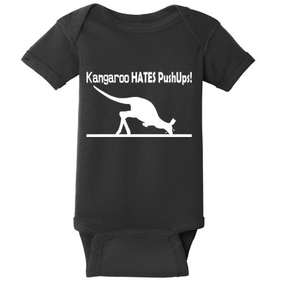 Kangaroo Hates Pushups Baby Bodysuit