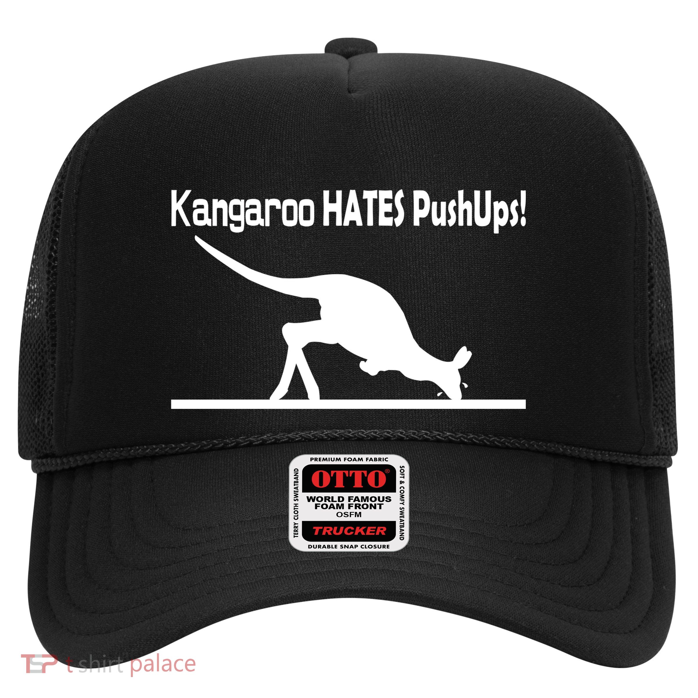 Kangaroo Hates Pushups Trucker Hat