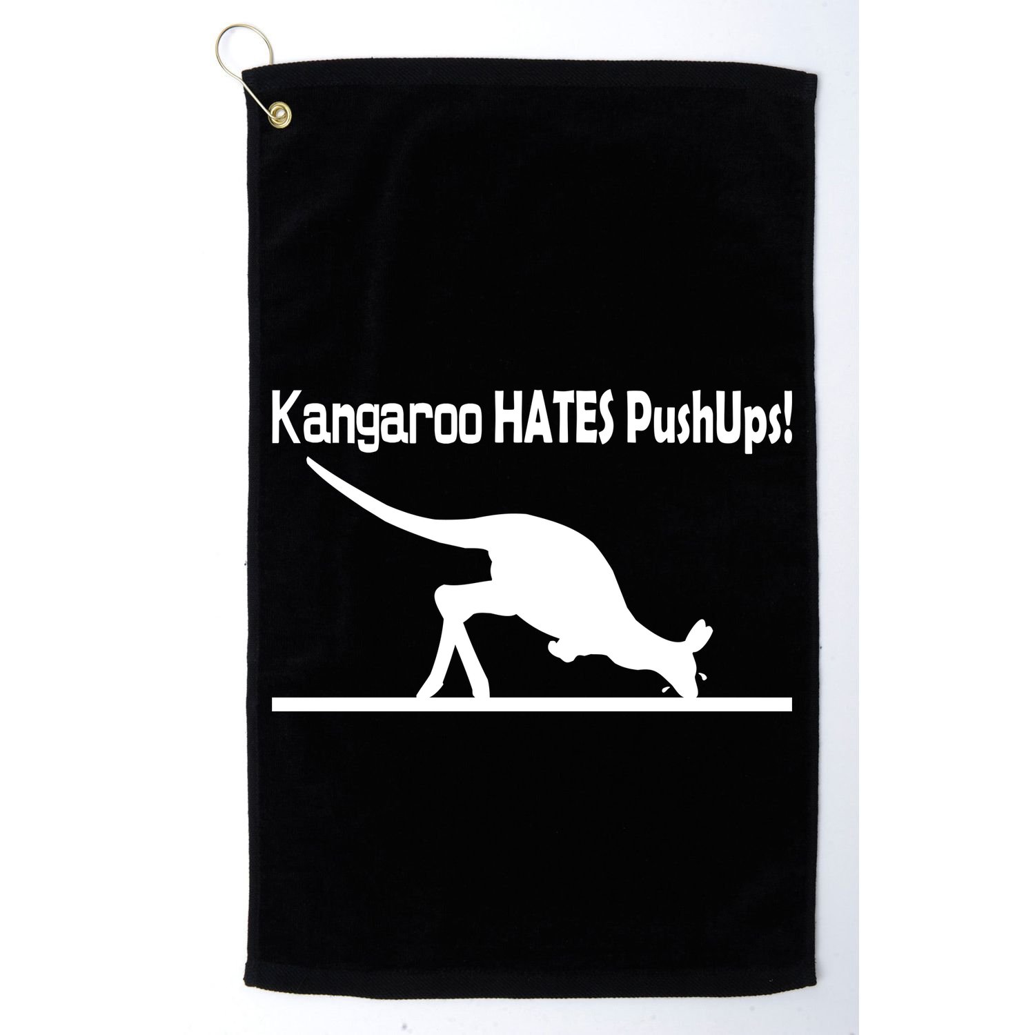 Kangaroo Hates Pushups Golf Towel