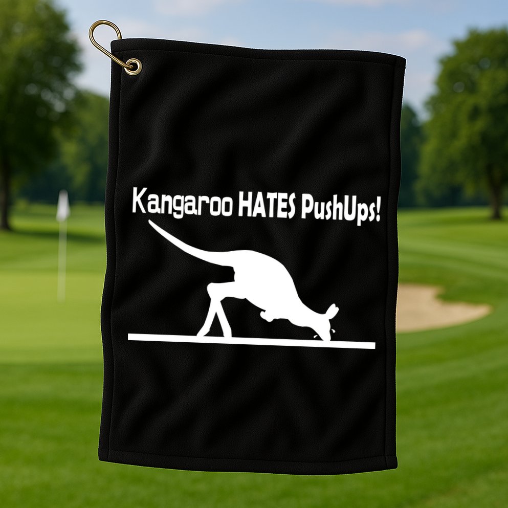 Kangaroo Hates Pushups Golf Towel
