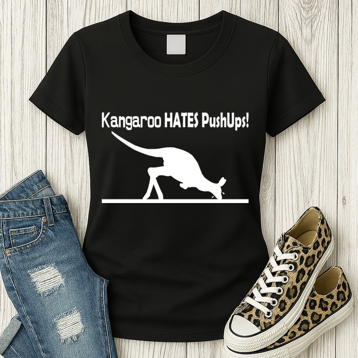Kangaroo Hates Pushups Womens T-Shirt