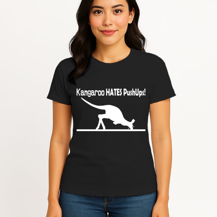 Kangaroo Hates Pushups Womens T-Shirt