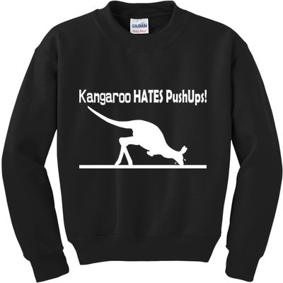 Kangaroo Hates Pushups Kids Sweatshirt