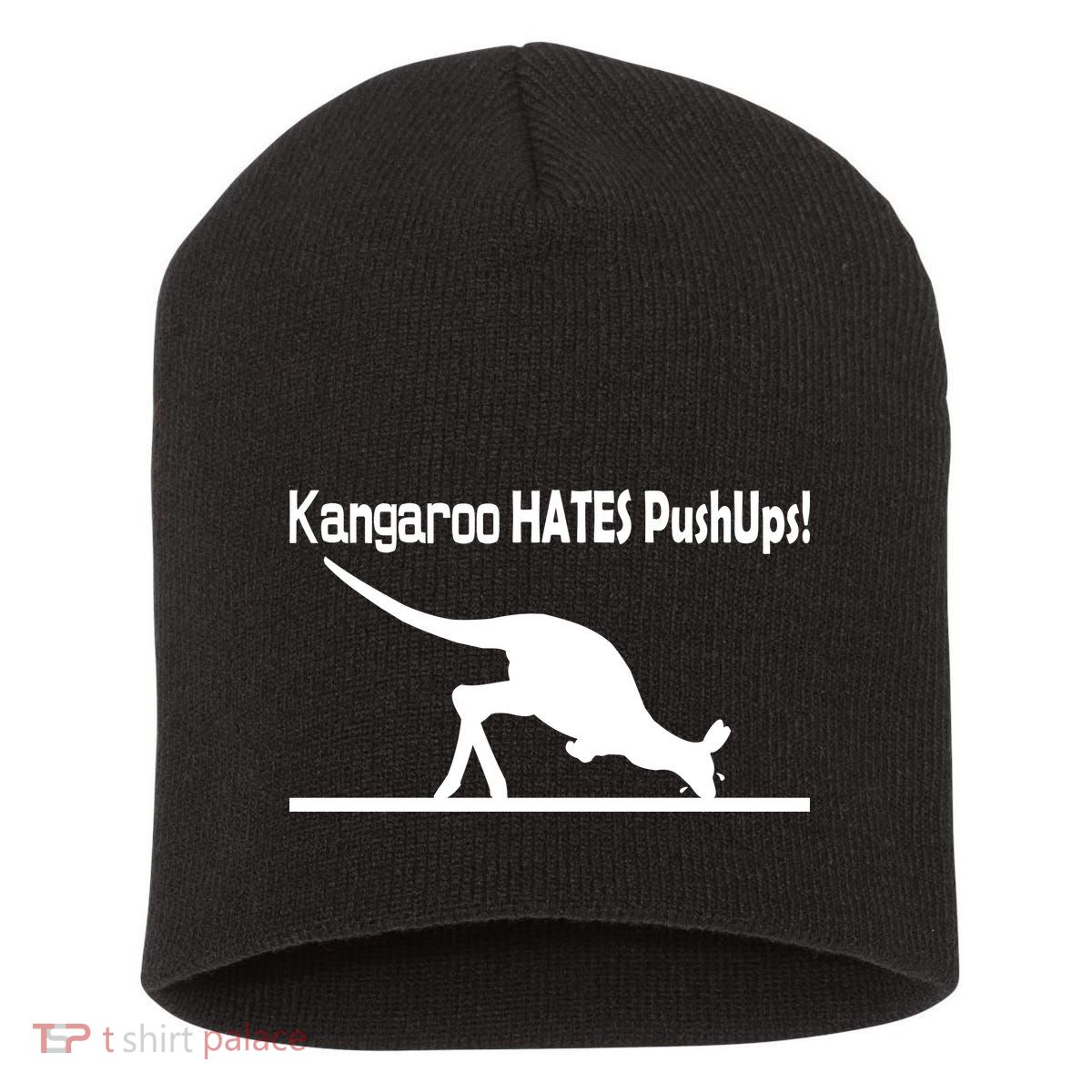 Kangaroo Hates Pushups Short Acrylic Beanie