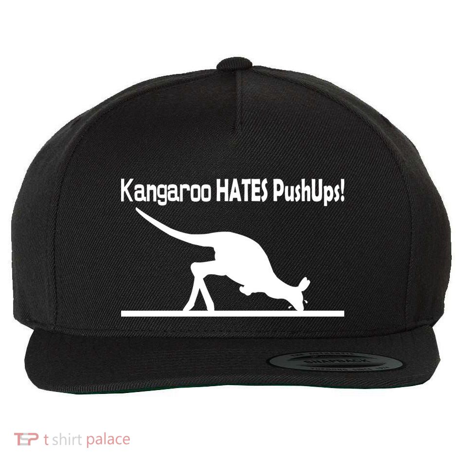Kangaroo Hates Pushups Wool Snapback Cap