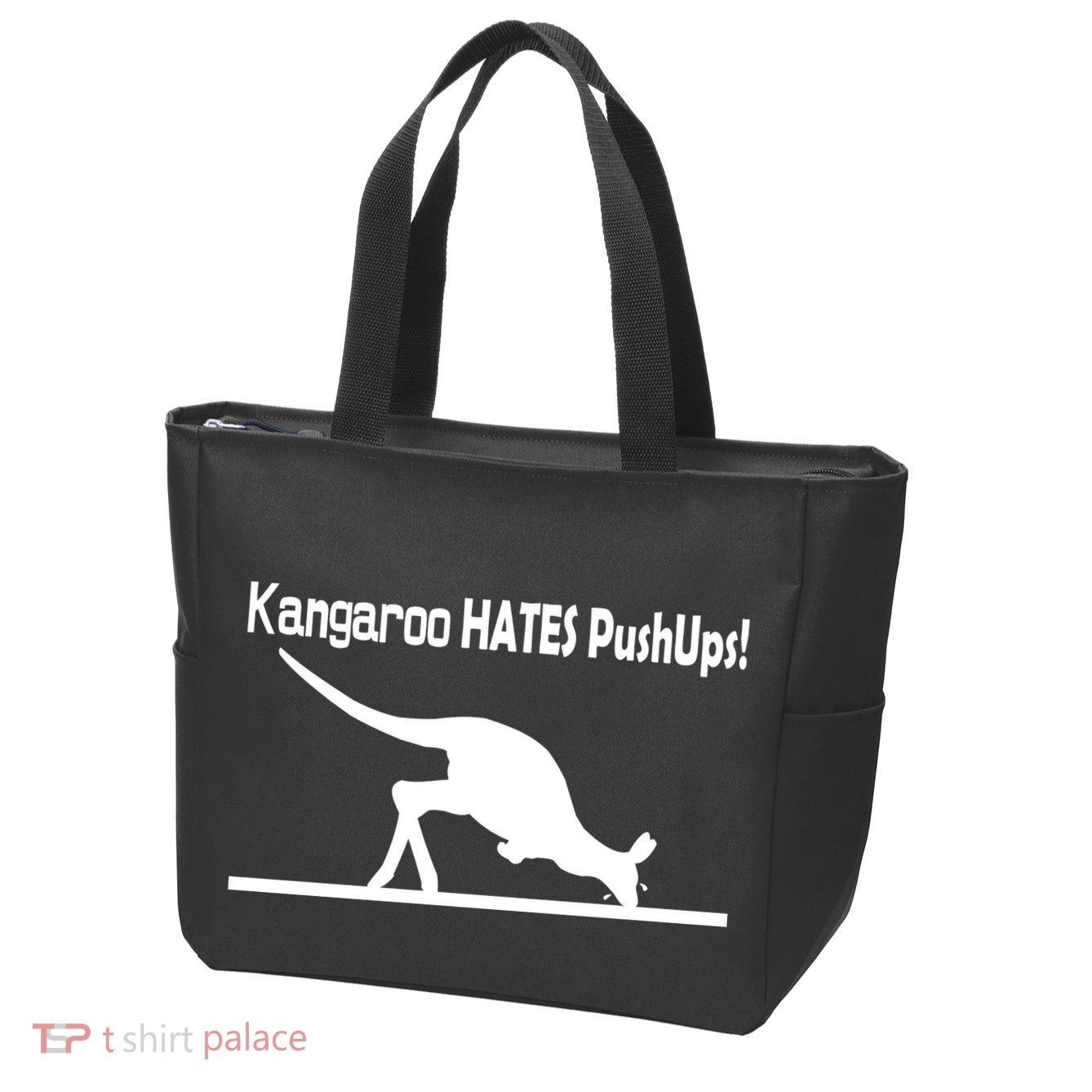 Kangaroo Hates Pushups Zip Tote Bag