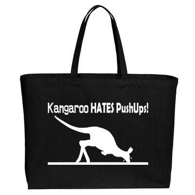 Kangaroo Hates Pushups Cotton Canvas Jumbo Tote