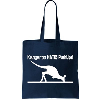 Kangaroo Hates Pushups Tote Bag