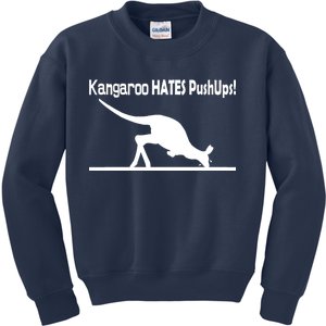 Kangaroo Hates Pushups Kids Sweatshirt