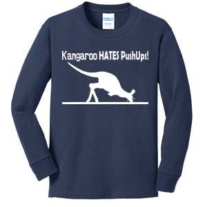 Kangaroo Hates Pushups Kids Long Sleeve Shirt