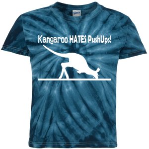 Kangaroo Hates Pushups Kids Tie-Dye T-Shirt