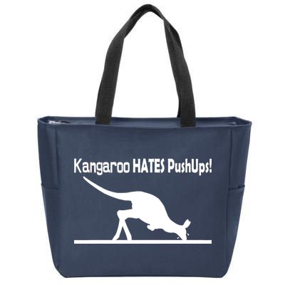 Kangaroo Hates Pushups Zip Tote Bag