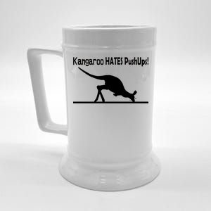 Kangaroo Hates Pushups Beer Stein